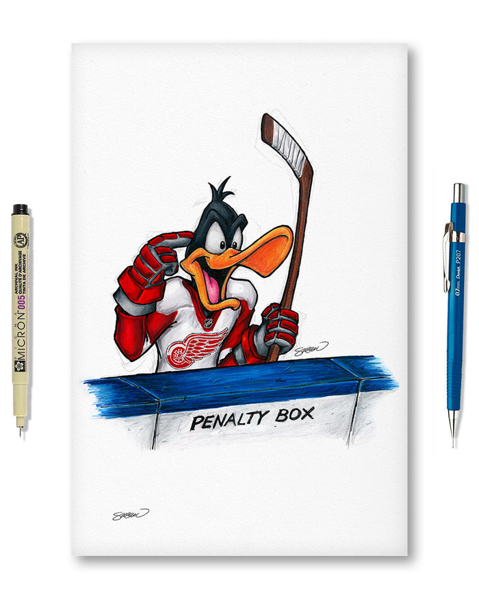Duck Season Hockey Season x NHL Red Wings Daffy Duck Limited Edition Art Print