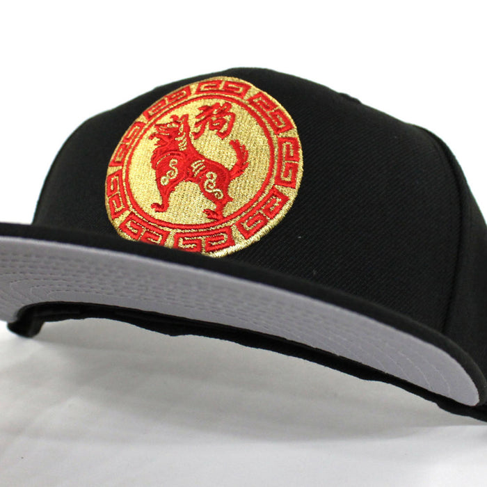 Dynasty Dog New Era 59Fifty Fitted Hats (Black Gray Under Brim)