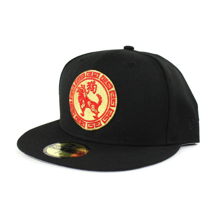 Dynasty Dog New Era 59Fifty Fitted Hats (Black Gray Under Brim)