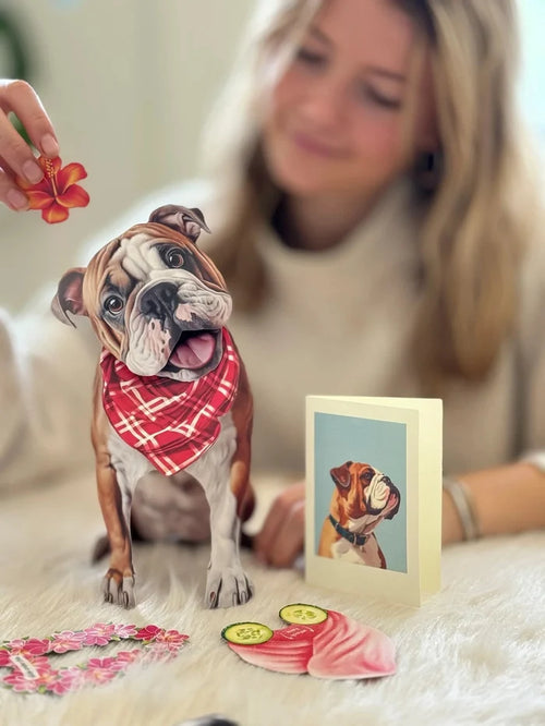 English Bulldog Pop-Up Pet Card