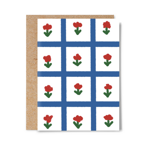 Flower Gingham Everyday Card