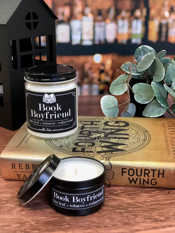 Fly Paper Products - Book Boyfriend 4oz Soy Romance Trope Candle