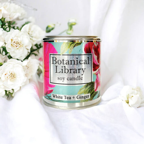Fly Paper Products - Spring Botanical Library 8oz Soy Candle with Garden Quote