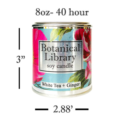 Fly Paper Products - Spring Botanical Library 8oz Soy Candle with Garden Quote