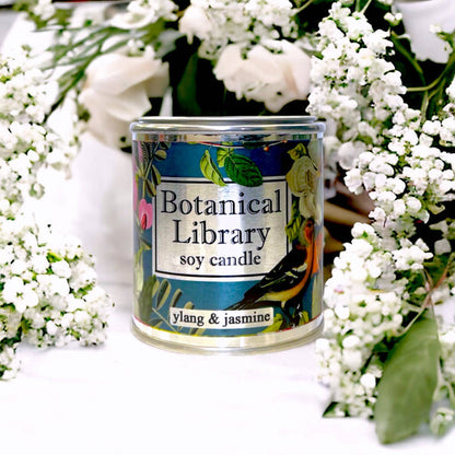 Fly Paper Products - Summer Botanical Library 8oz Soy Candle w Garden Quote