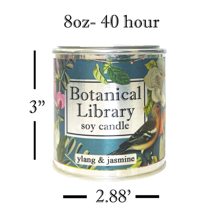 Fly Paper Products - Summer Botanical Library 8oz Soy Candle w Garden Quote