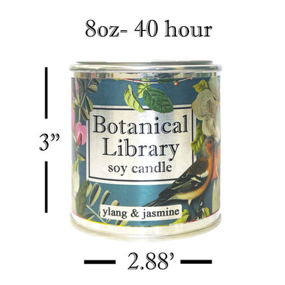 Fly Paper Products - Summer Botanical Library 8oz Soy Candle w Garden Quote