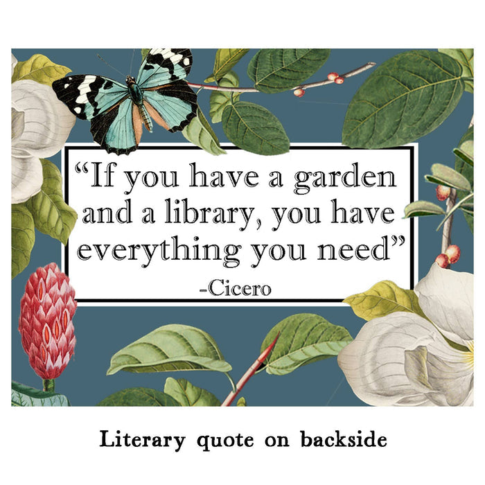 Fly Paper Products - Summer Botanical Library 8oz Soy Candle w Garden Quote