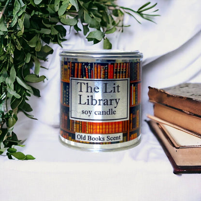 Fly Paper Products - The Lit Library Bookshelf 8oz Soy Candle w Literary Quote