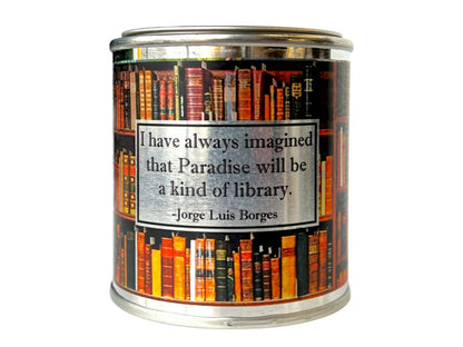 Fly Paper Products - The Lit Library Bookshelf 8oz Soy Candle w Literary Quote