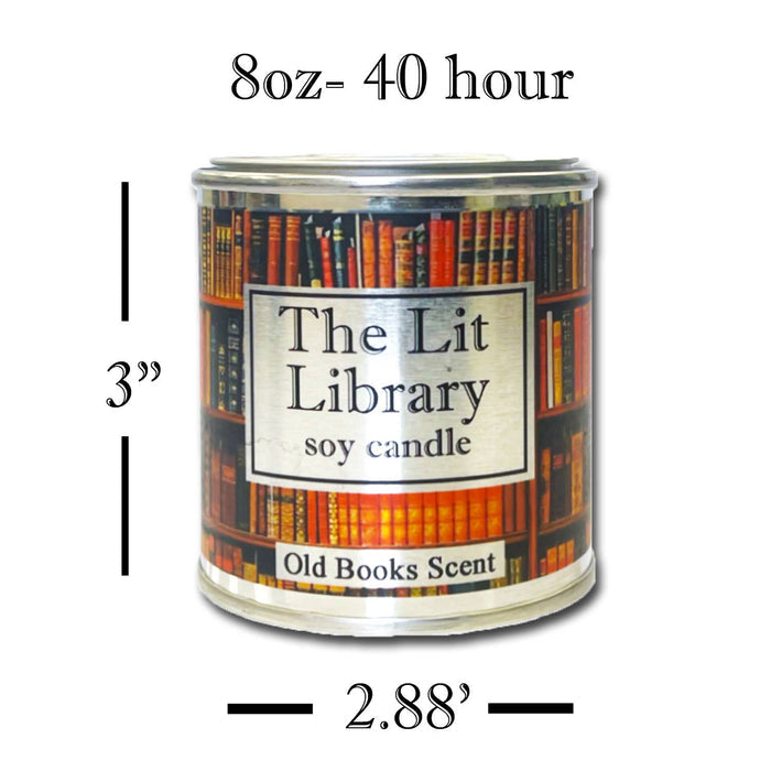 Fly Paper Products - The Lit Library Bookshelf 8oz Soy Candle w Literary Quote