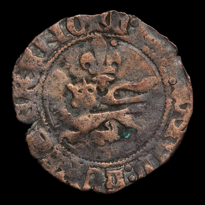 France, King Henry V, BI Denier Tournois - 1421 CE - France