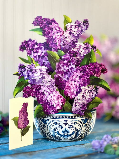 Garden Lilacs Pop-Up Flower Bouquet Card