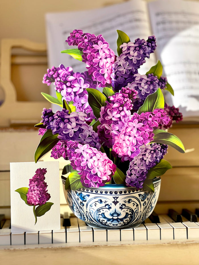 Garden Lilacs Pop-Up Flower Bouquet Card