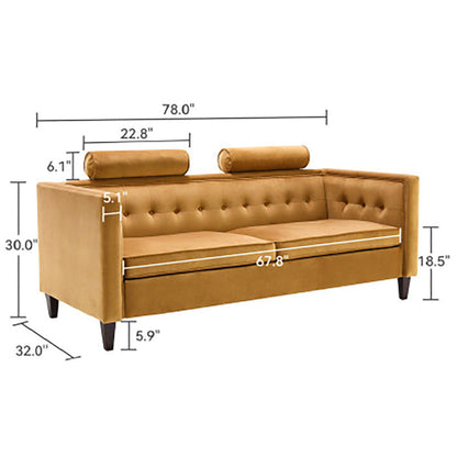Ginger Velvet Sofa