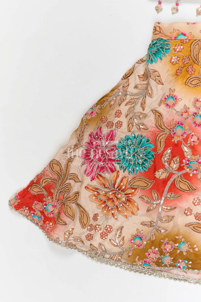 The Nesavu Girls Fancy Lehenga Girls Designer Lehenga for Weddings and Pongal Celebration Nesavu Nesavu girls viscose silk designer lehenga for weddings and festive celebrations with embroidery