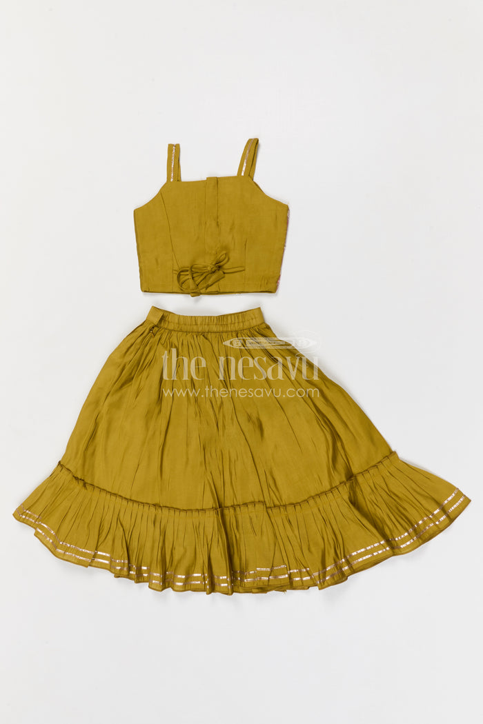 The Nesavu Girls Lehenga Choli Girls Lehenga Choli for Weddings and Pongal Celebrations Nesavu Nesavu girls modal silk lehenga choli for weddings and festive celebrations with embroidered yoke
