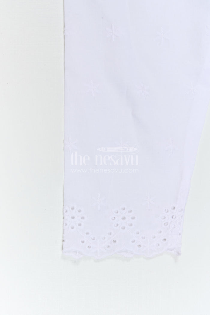 The Nesavu Girls Sharara / Plazo Set Girls Sharara Set for Festive Wear and Family Functions Nesavu Nesavu Girls Crepe Cotton Sharara Set With Thread Embroidery For Festive Wear And Family Functions