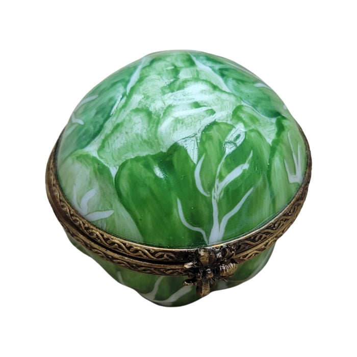 Lush Green Cabbage Limoges Box Porcelain Limoges fruit vegetable French Trinket Box