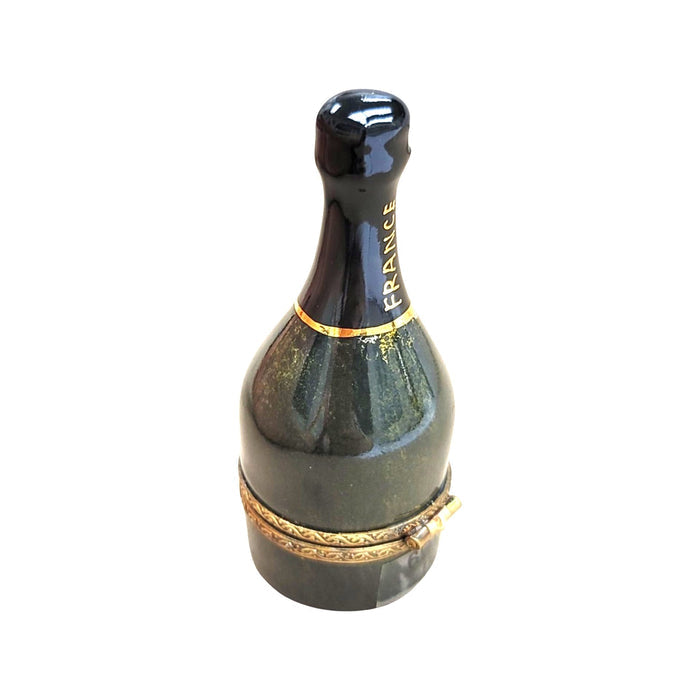 Elegant Green Champagne Limoges Box Porcelain Limoges Wine Spirits French Trinket Box