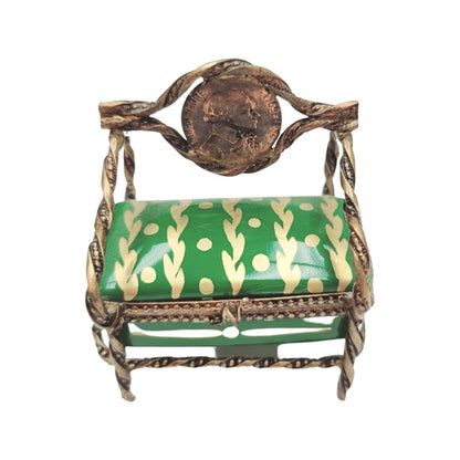 Green Love Seat Elegance Porcelain Limoges furniture French Trinket Box