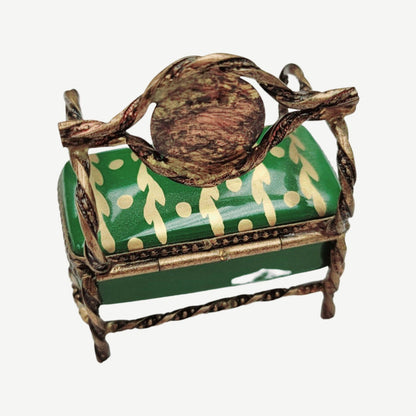 Green Love Seat Elegance Porcelain Limoges furniture French Trinket Box