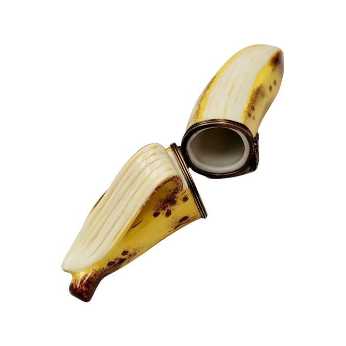 Exquisite Peeled Banana Figurine Porcelain Limoges fruit vegetables French Trinket Box