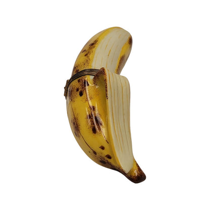 Exquisite Peeled Banana Figurine Porcelain Limoges fruit vegetables French Trinket Box