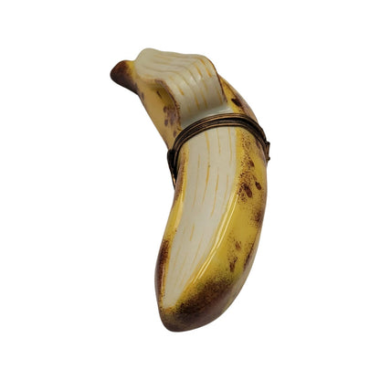 Exquisite Peeled Banana Figurine Porcelain Limoges fruit vegetables French Trinket Box