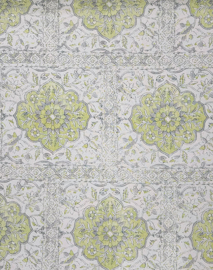 Home Couture Fabric: Alhambra - Soft Green / Gray on Ivory 100% Linen