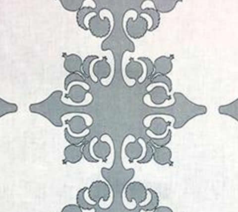 Home Couture Fabric: Argentine - Custom Silver / Charcoal on White 100% Linen