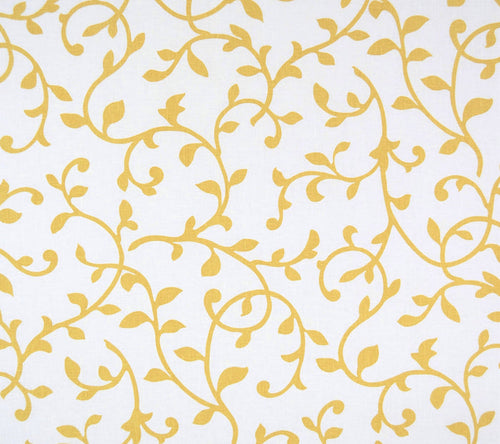Home Couture Fabric: Damascene - Custom Goldenrod on White 100% Belgian Linen