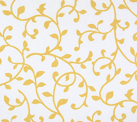 Home Couture Fabric: Damascene - Custom Goldenrod on White 100% Linen