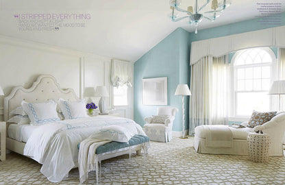 Home Couture Fabric: Gypsy Dance - Custom Vapor on Off-White 100% Linen