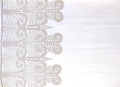 Home Couture Fabric: Gypsy Dance Left Print - Custom Iced Coffee on Off White 100% Washed Linen