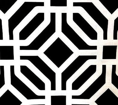 Home Couture Fabric: Labyrinth - Custom Black on White 100% Linen