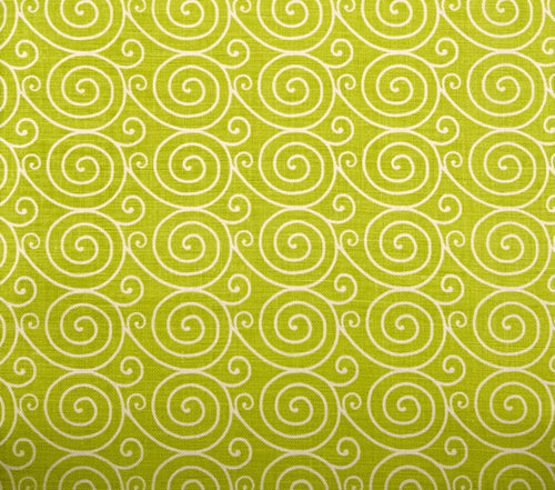 Home Couture Fabric: Meditation Reverse - Custom Lime on Oyster 100% Belgian Basketweave Linen