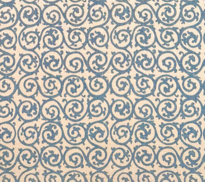 Home Couture Fabric: Scroll - Custom Vapor on Tan 100% Linen
