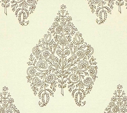 Home Couture Fabric: Taj - Custom Tobacco on Cream 100% Linen