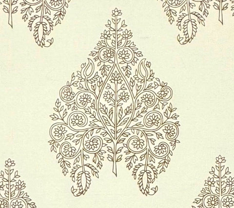 Home Couture Fabric: Taj - Custom Tobacco on Cream 100% Linen