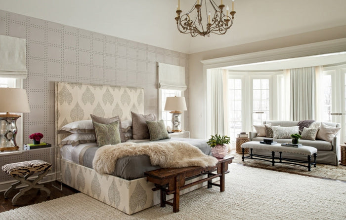Home Couture Fabric: Taj - Custom Tobacco on Cream 100% Linen