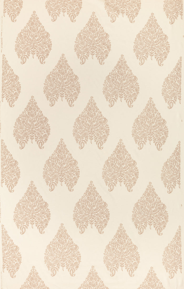 Home Couture Fabric: Taj - Custom Tobacco on Cream 100% Linen