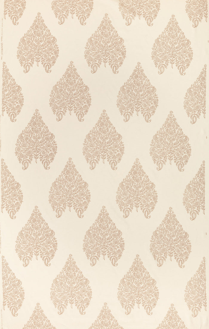 Home Couture Fabric: Taj - Custom Tobacco on Cream 100% Linen