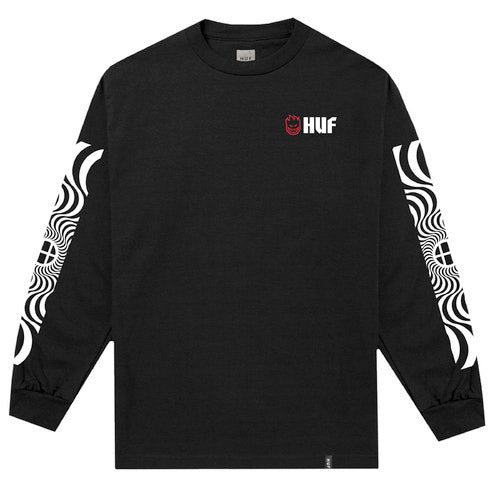 Huf x Spitfire SWIRLS LS TEE (Black)