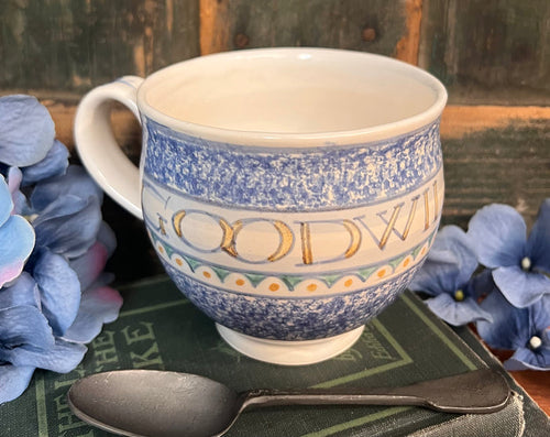 SE-174 Redware Mug with Delft Design