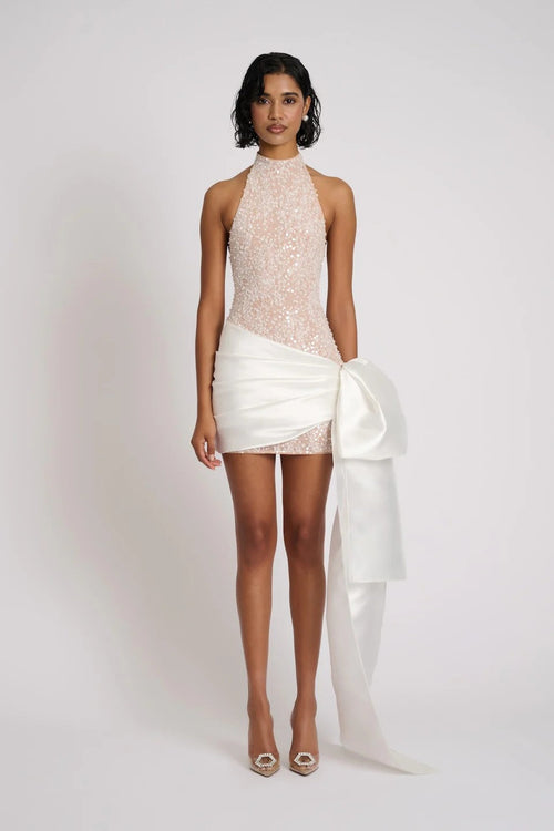 Yvonne Dress - White/Beige