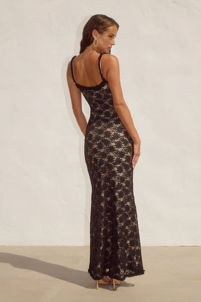 Sarta Lace Maxi Dress - Black