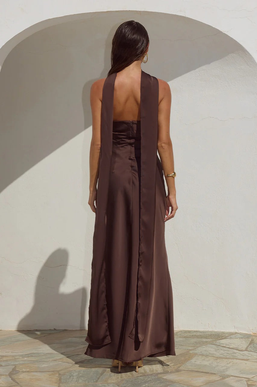Madeleine Strapless Maxi Dress - Bitter Chocolate