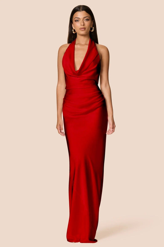 Nookie Penelope Drape Gown - Cherry