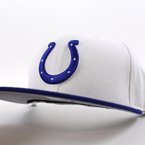 Indianapolis Colts NFL New Era 59Fifty Fitted Hat (White Blue Gray Under Brim)
